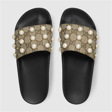 gucci pearl slides cheap|gucci pearl slides size 9.